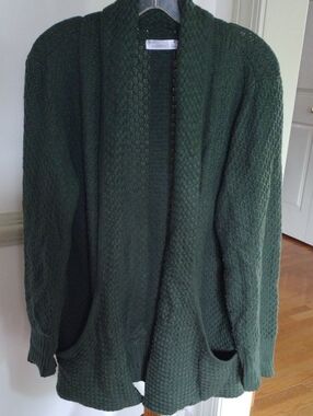 89th+Madison Women’s Dark Green Knit Open Cardigan Sweater XL